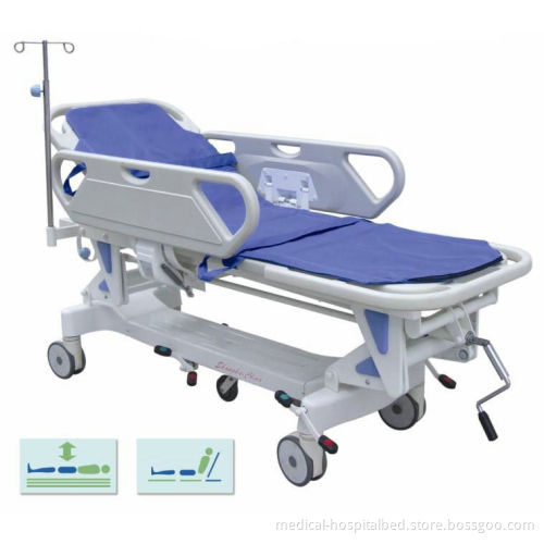 Height Adjustable Mechanical Hospital Disabled Patient Transfer Trolley